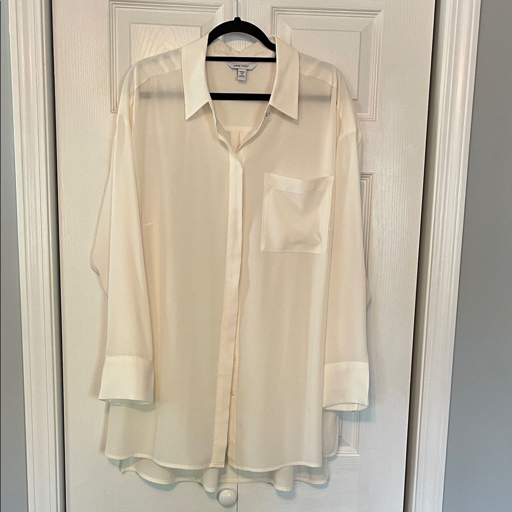 Nine West Men's Cream Button Down Shirt